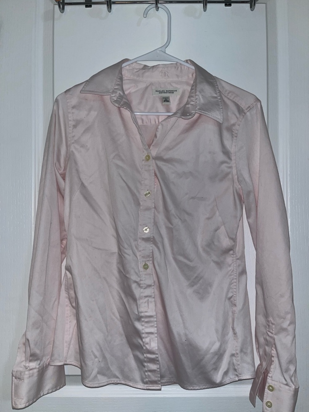 Banana Republic Light Pink Button-Up Shirt Jacket